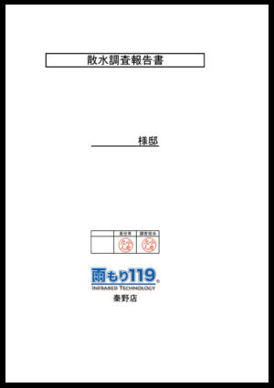 散水調査報告書の表紙